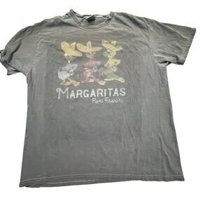 Margaritas Por Favor Graphic Tee Faded Gray Sombrero Ducks Funny Shirt Men XL